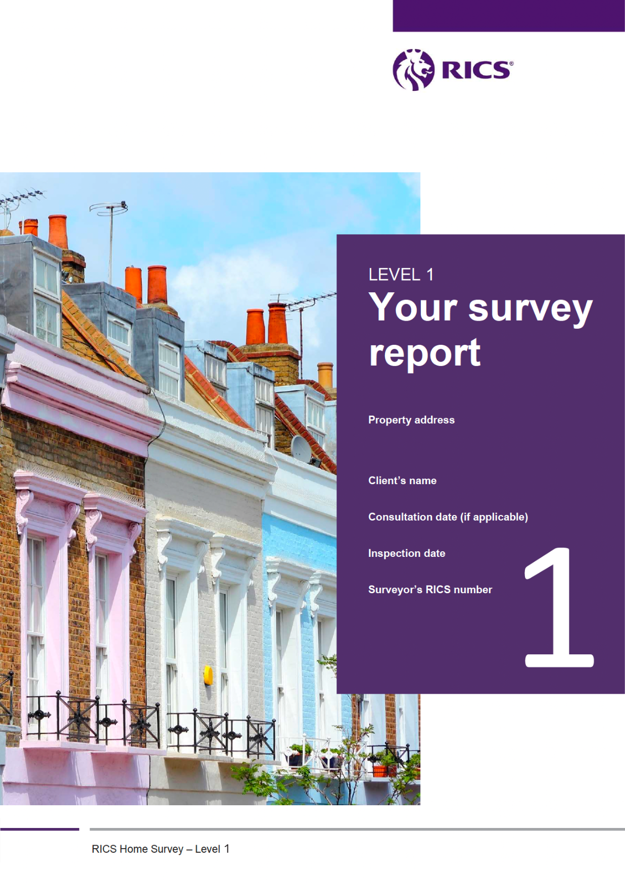 Licensed RICS Home Survey Level 1 template artwork
